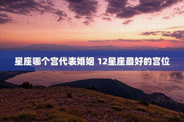星座哪个宫代表婚姻 12星座最好的宫位