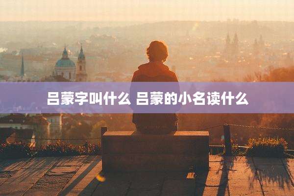 吕蒙字叫什么 吕蒙的小名读什么