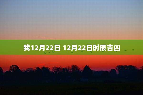 我12月22日 12月22日时辰吉凶