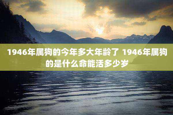 1946年属狗的今年多大年龄了 1946年属狗的是什么命能活多少岁