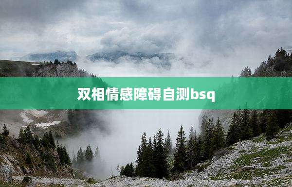 双相情感障碍自测bsq