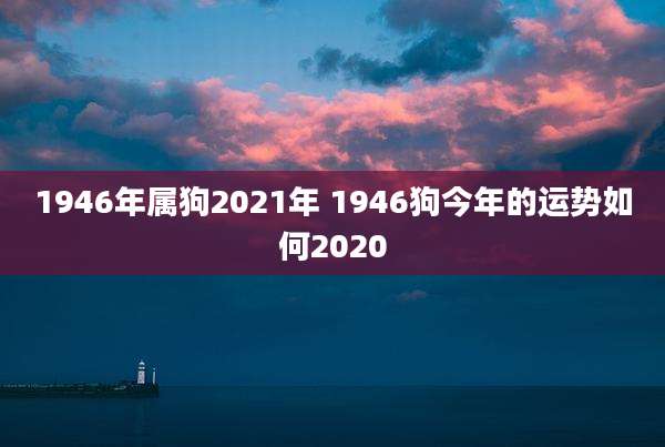 1946年属狗2021年 1946狗今年的运势如何2020