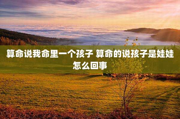 算命说我命里一个孩子 算命的说孩子是娃娃怎么回事