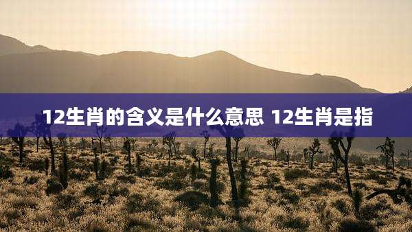 12生肖的含义是什么意思 12生肖是指