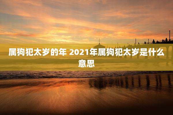 属狗犯太岁的年 2021年属狗犯太岁是什么意思