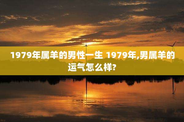 1979年属羊的男性一生 1979年,男属羊的运气怎么样?