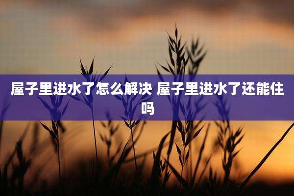 屋子里进水了怎么解决 屋子里进水了还能住吗