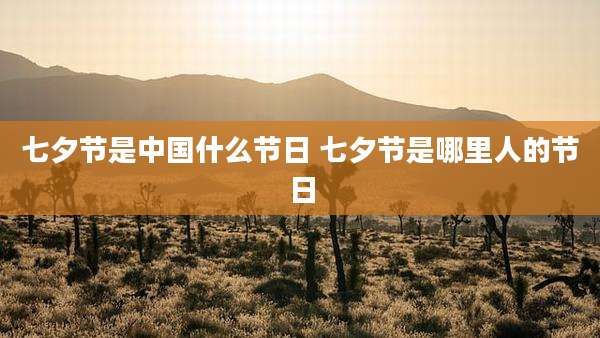 七夕节是中国什么节日 七夕节是哪里人的节日