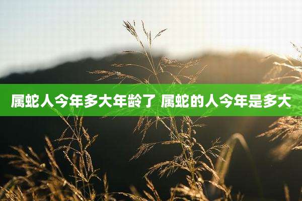 属蛇人今年多大年龄了 属蛇的人今年是多大