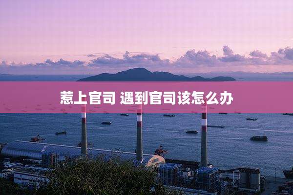 惹上官司 遇到官司该怎么办
