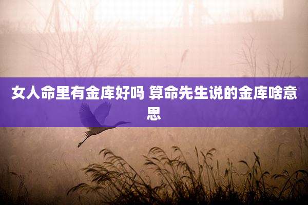 女人命里有金库好吗 算命先生说的金库啥意思