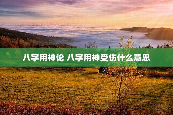 八字用神论 八字用神受伤什么意思