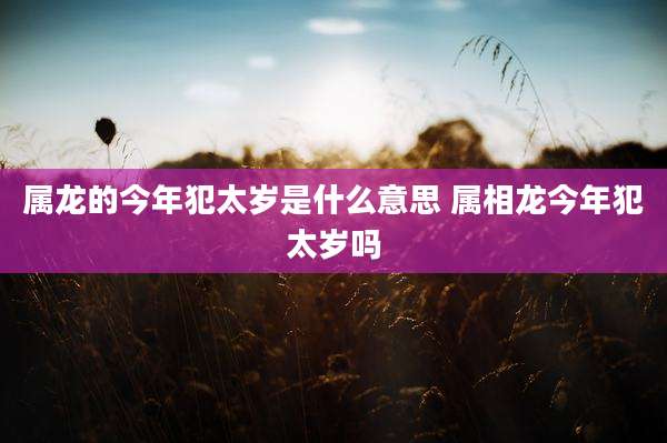 属龙的今年犯太岁是什么意思 属相龙今年犯太岁吗