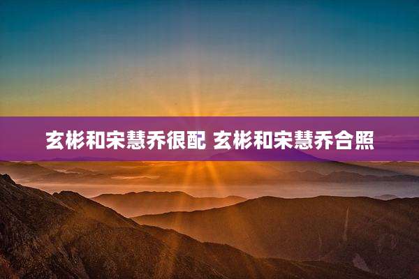 玄彬和宋慧乔很配 玄彬和宋慧乔合照