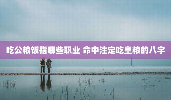 吃公粮饭指哪些职业 命中注定吃皇粮的八字