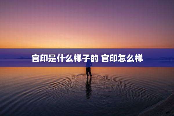 官印是什么样子的 官印怎么样