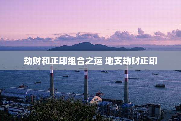 劫财和正印组合之运 地支劫财正印