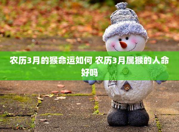 农历3月的猴命运如何 农历3月属猴的人命好吗
