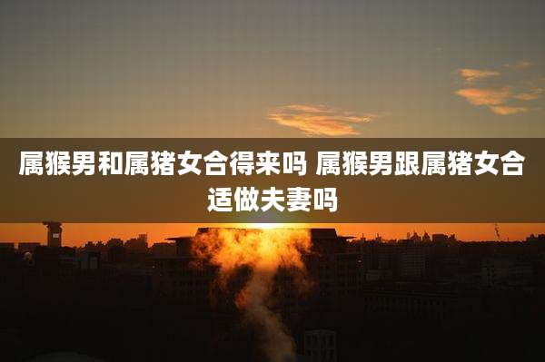 属猴男和属猪女合得来吗 属猴男跟属猪女合适做夫妻吗