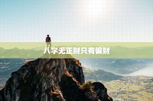八字无正财只有偏财