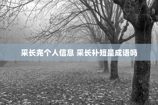 采长尧个人信息 采长补短是成语吗