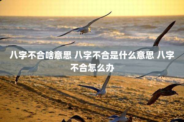 八字不合啥意思 八字不合是什么意思 八字不合怎么办