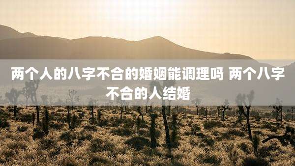 两个人的八字不合的婚姻能调理吗 两个八字不合的人结婚