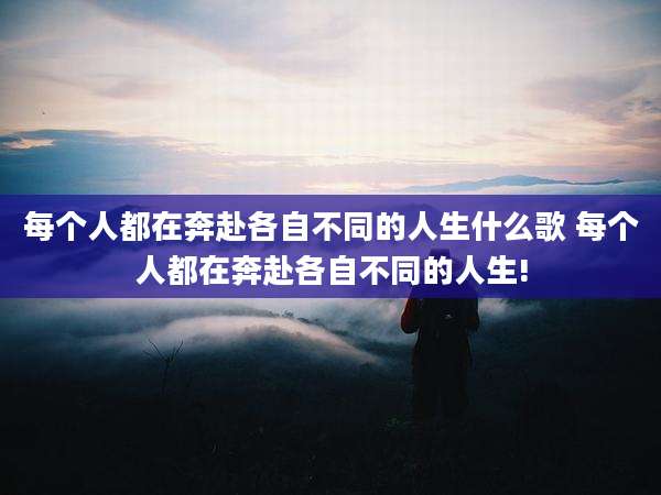 每个人都在奔赴各自不同的人生什么歌 每个人都在奔赴各自不同的人生!