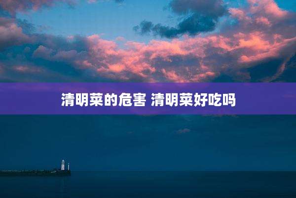 清明菜的危害 清明菜好吃吗