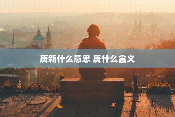 庚新什么意思 庚什么含义
