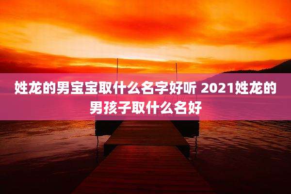 姓龙的男宝宝取什么名字好听 2021姓龙的男孩子取什么名好
