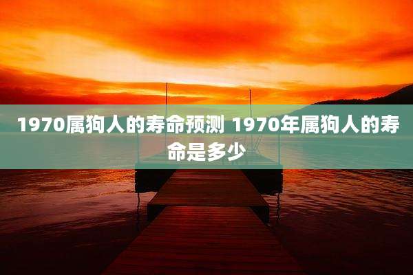 1970属狗人的寿命预测 1970年属狗人的寿命是多少