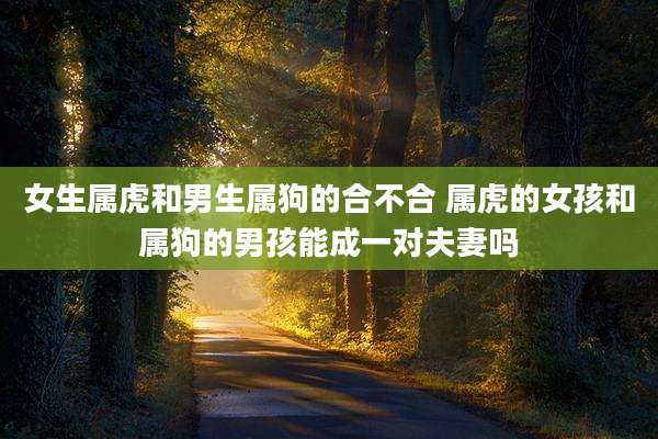 女生属虎和男生属狗的合不合 属虎的女孩和属狗的男孩能成一对夫妻吗