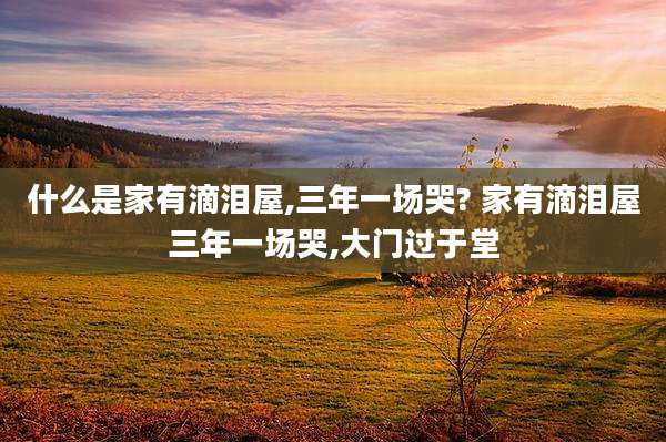 什么是家有滴泪屋,三年一场哭? 家有滴泪屋三年一场哭,大门过于堂