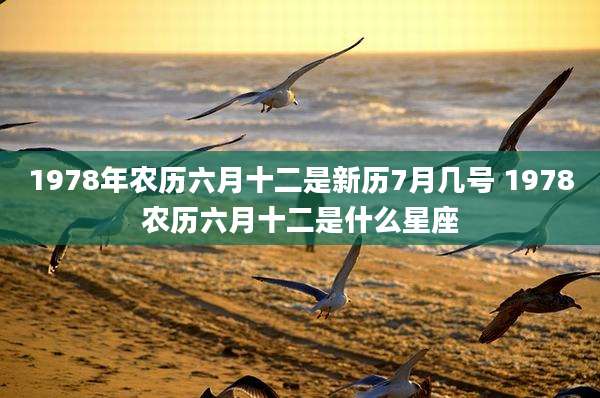 1978年农历六月十二是新历7月几号 1978农历六月十二是什么星座