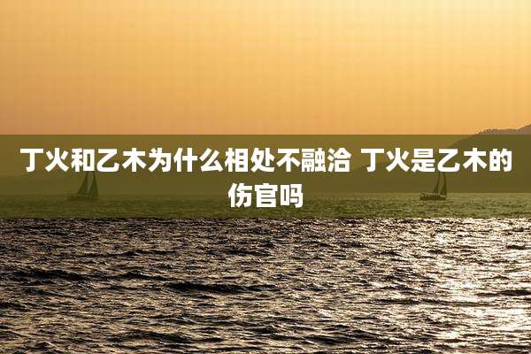 丁火和乙木为什么相处不融洽 丁火是乙木的伤官吗