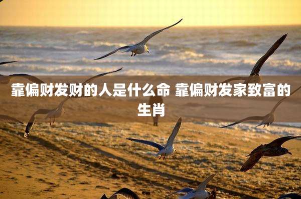 靠偏财发财的人是什么命 靠偏财发家致富的生肖