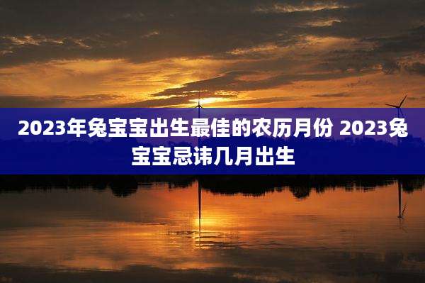 2023年兔宝宝出生最佳的农历月份 2023兔宝宝忌讳几月出生