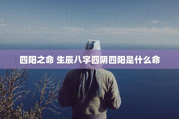 四阳之命 生辰八字四阴四阳是什么命