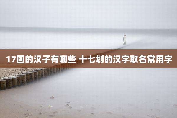 17画的汉子有哪些 十七划的汉字取名常用字