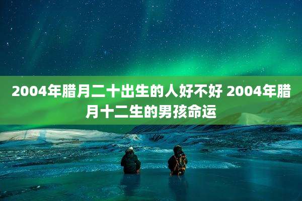 2004年腊月二十出生的人好不好 2004年腊月十二生的男孩命运