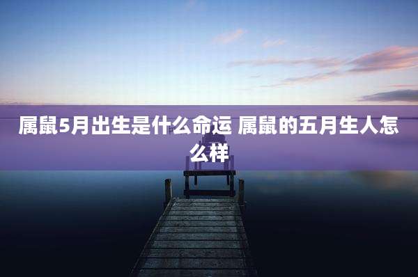 属鼠5月出生是什么命运 属鼠的五月生人怎么样