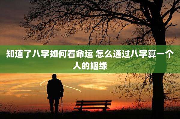 知道了八字如何看命运 怎么通过八字算一个人的姻缘