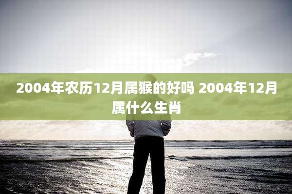 2004年农历12月属猴的好吗 2004年12月属什么生肖