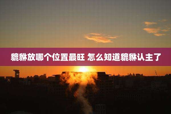 貔貅放哪个位置最旺 怎么知道貔貅认主了
