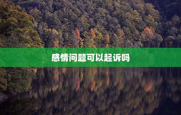 感情问题可以起诉吗