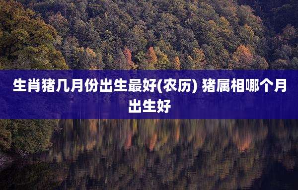 生肖猪几月份出生最好(农历) 猪属相哪个月出生好