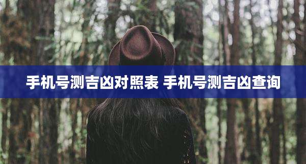 手机号测吉凶对照表 手机号测吉凶查询