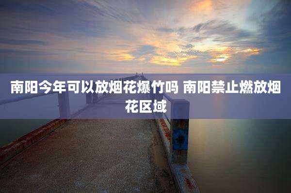 南阳今年可以放烟花爆竹吗 南阳禁止燃放烟花区域