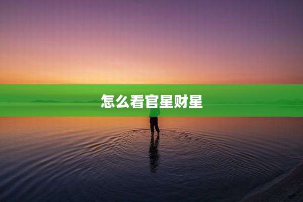 怎么看官星财星